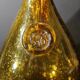 BIOT orange bubbled glass hourglass carafe