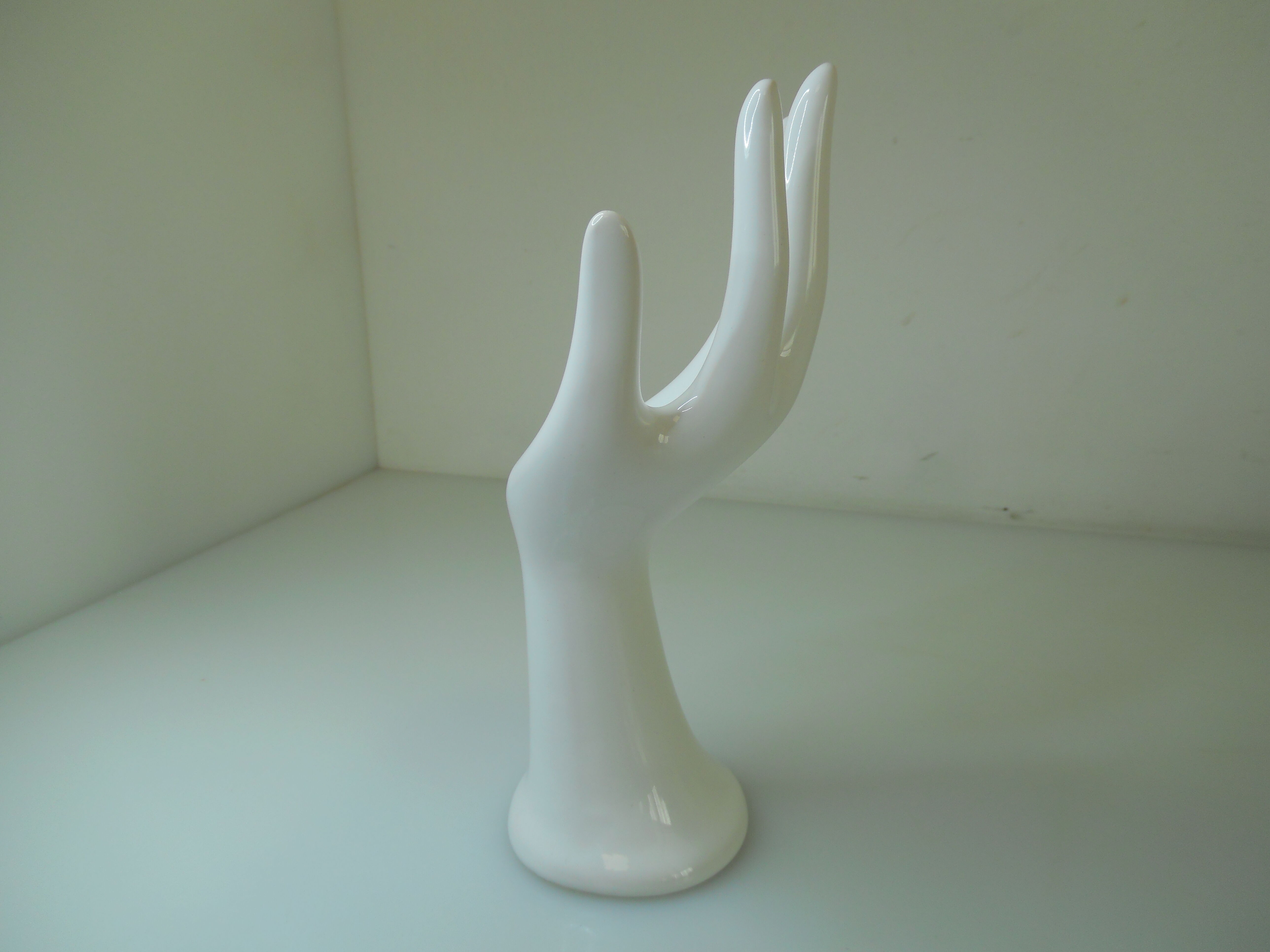 Vintage white ceramic hand