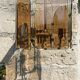 Gilded brass and smoked glass luminaire