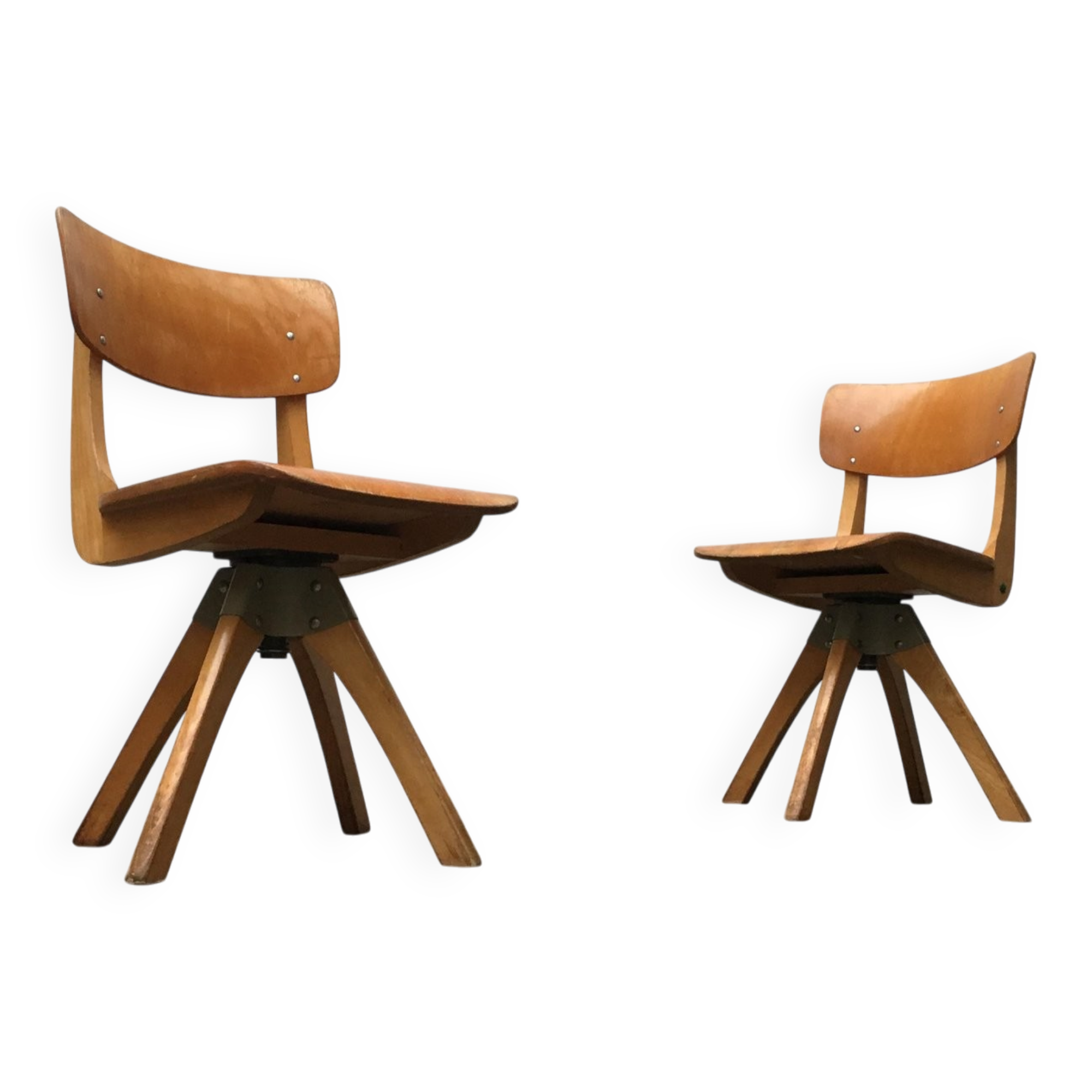 Mid-century German wooden swivel chair for children by Casala