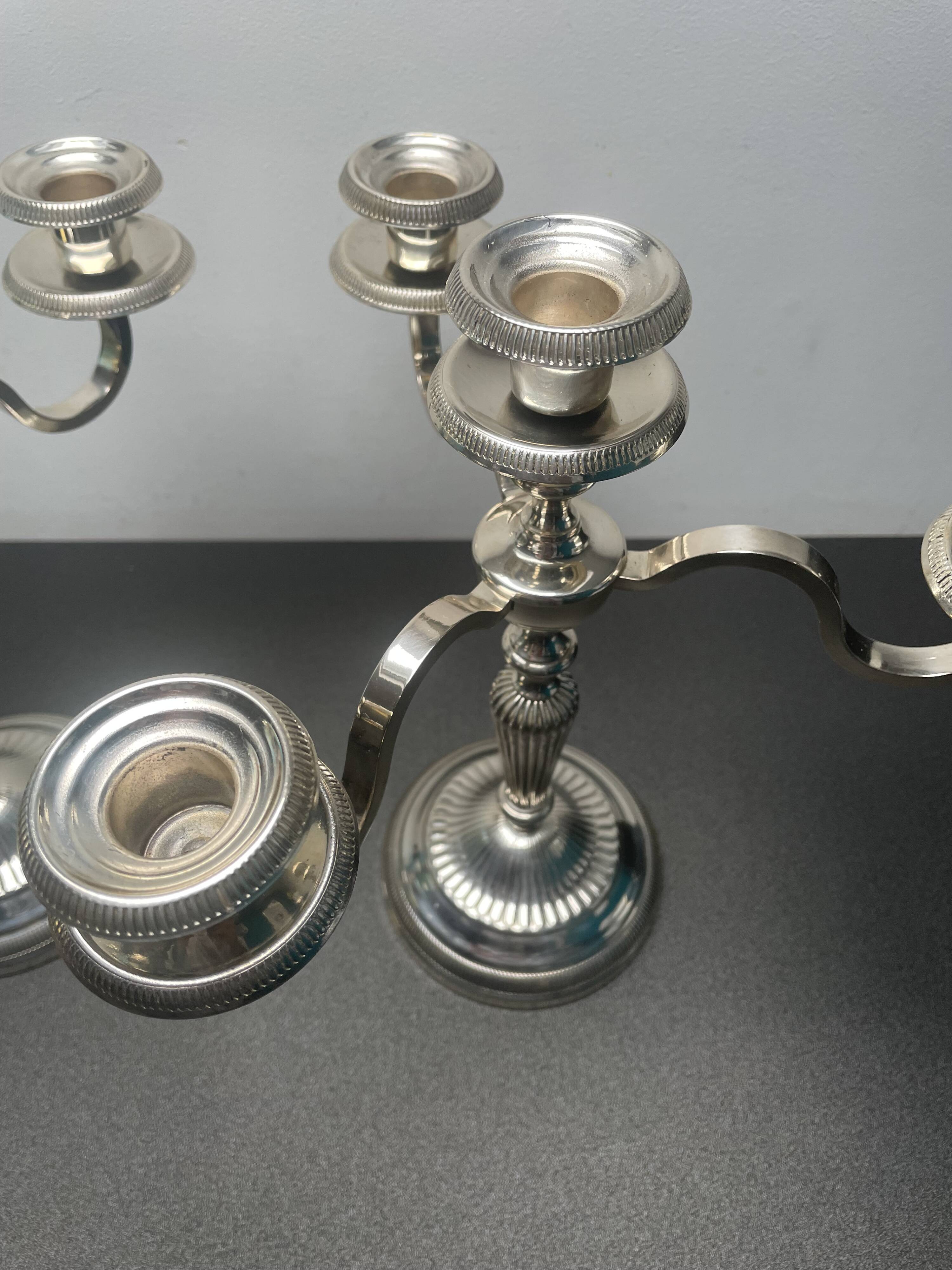Pair of candlesticks, 12 gram silver plating, Fabiora, Paris, luxury