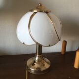 Vintage regency brass and glass table lamp, 1970s