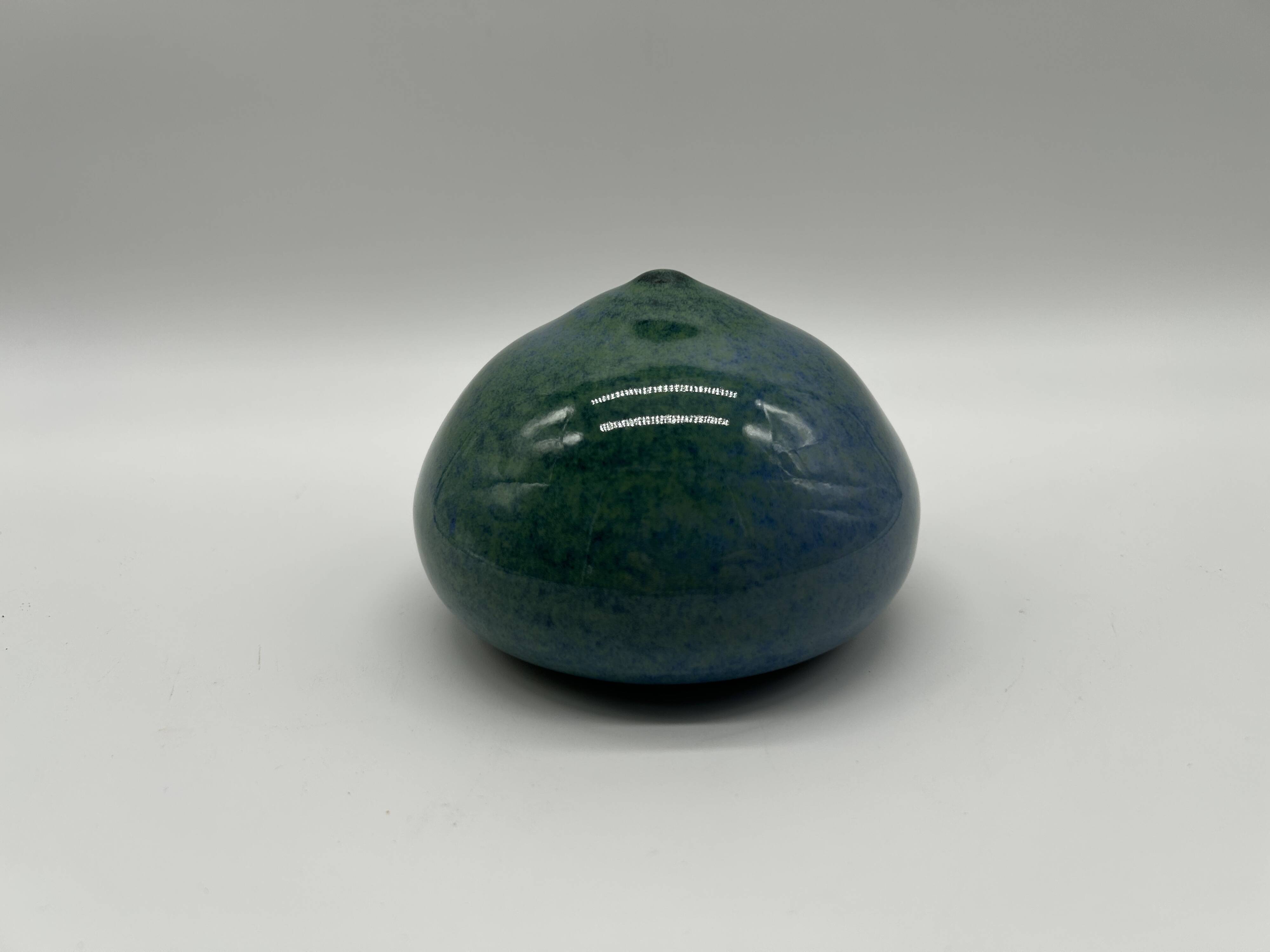 Hand-turned stoneware spinning top