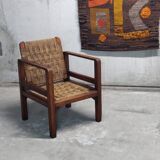 Wooden and rope armchair