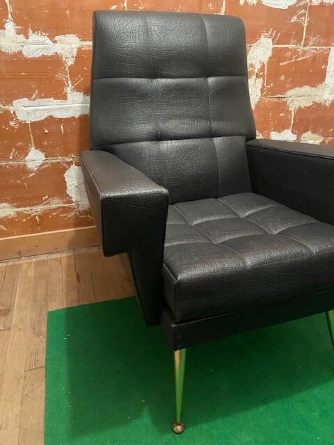 Pair of vintage leather armchairs