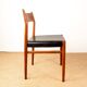 6 Danish chairs in teak and new skai, model 418 Arne Vodder 1960.