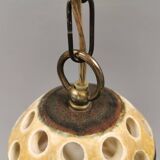 A stunning ceramic hanging lamp with exquisite details. Denmark 1970s
