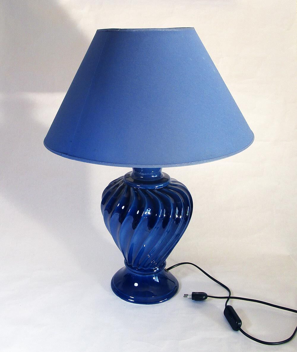 Blue ceramic lamp