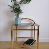 Side table gilded metal and glass