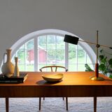 Mid-century modern table lamp in brass and walnut, rare by Einar Bäckström, Sweden.