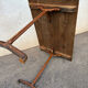 Varnished bistro table, cast iron legs