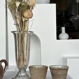 Vase en verre style art déco piedouche col évasé