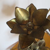 Golden metal brass flower lamp
