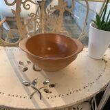 4 bowls in eared stoneware, vintage Gien France sandstone