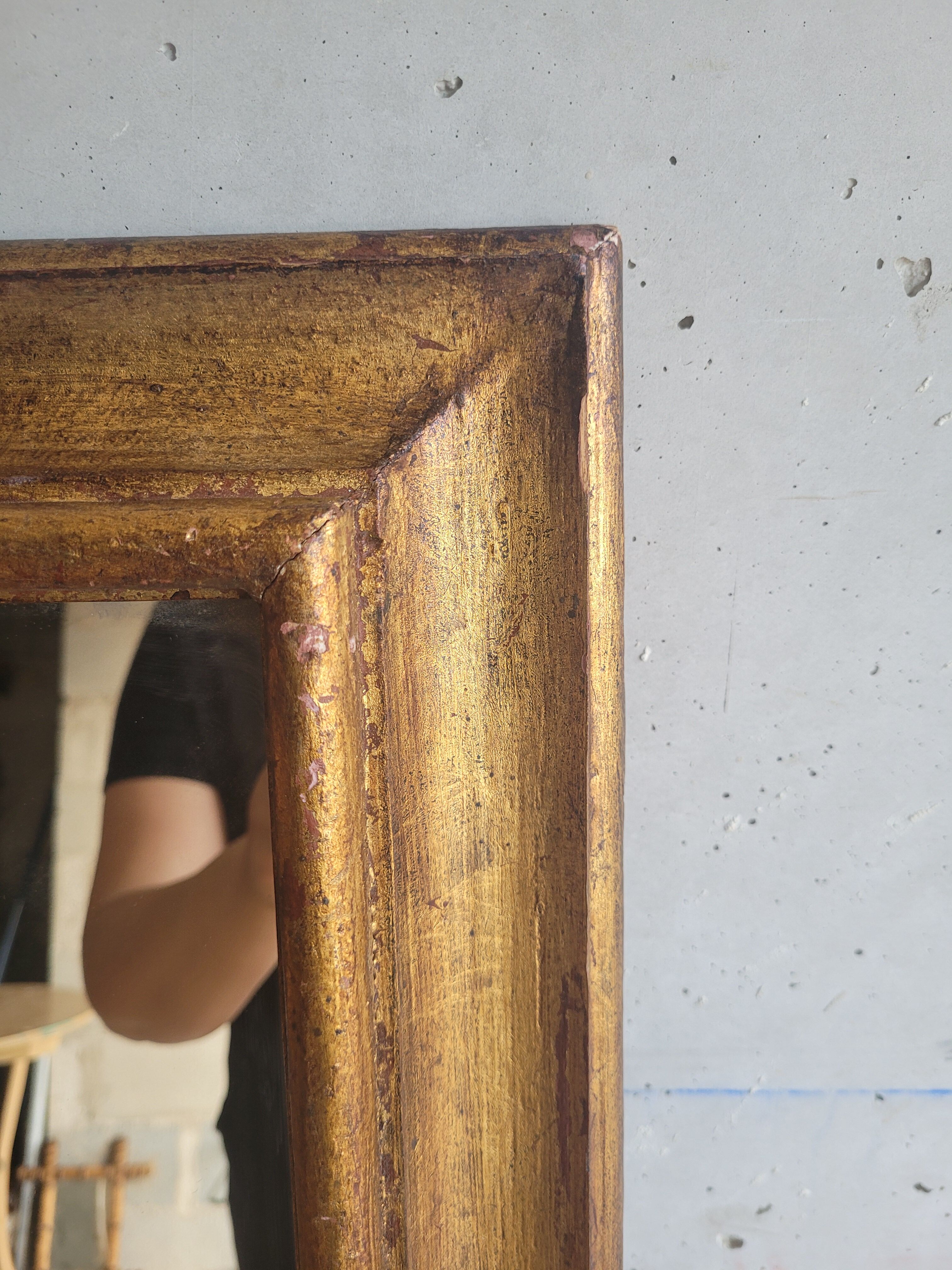 Miroir ancien en bois doré 42x52cm