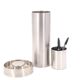 Large minimalist cylindrical steel vase, 1970s