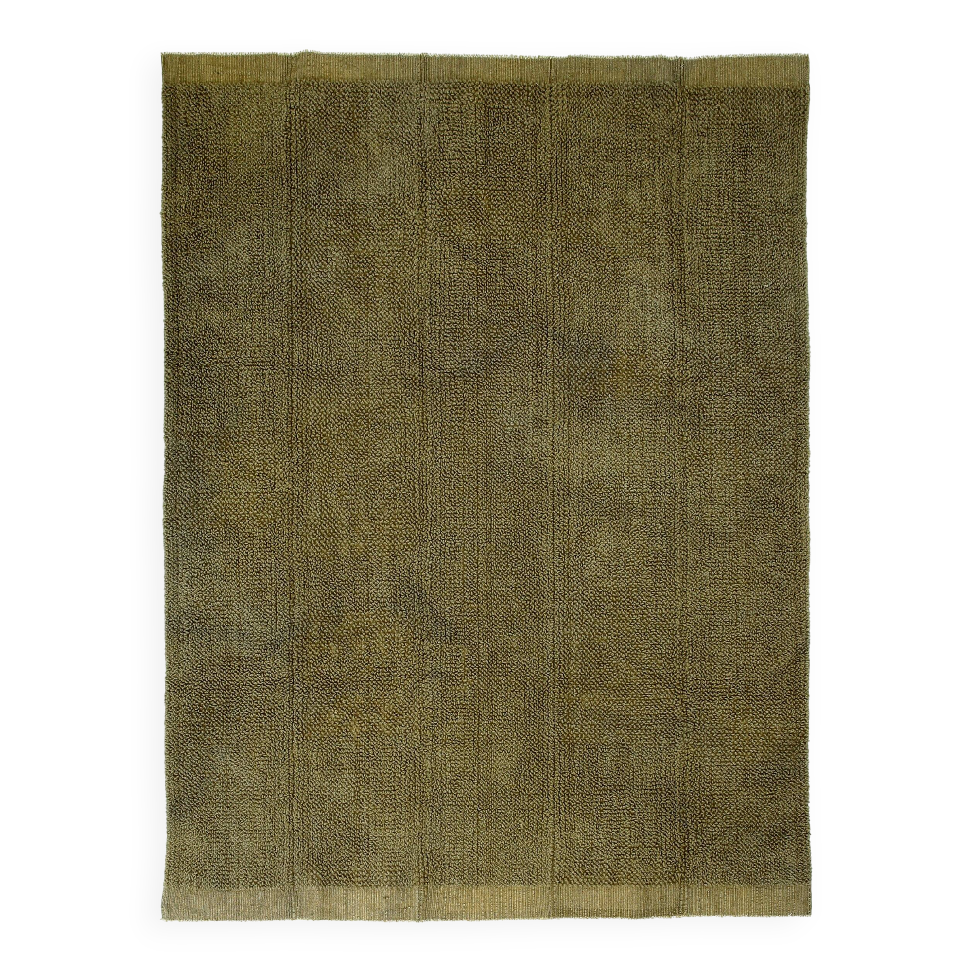 Large Handmade Army Green Kilim Rug, 224x303Cm