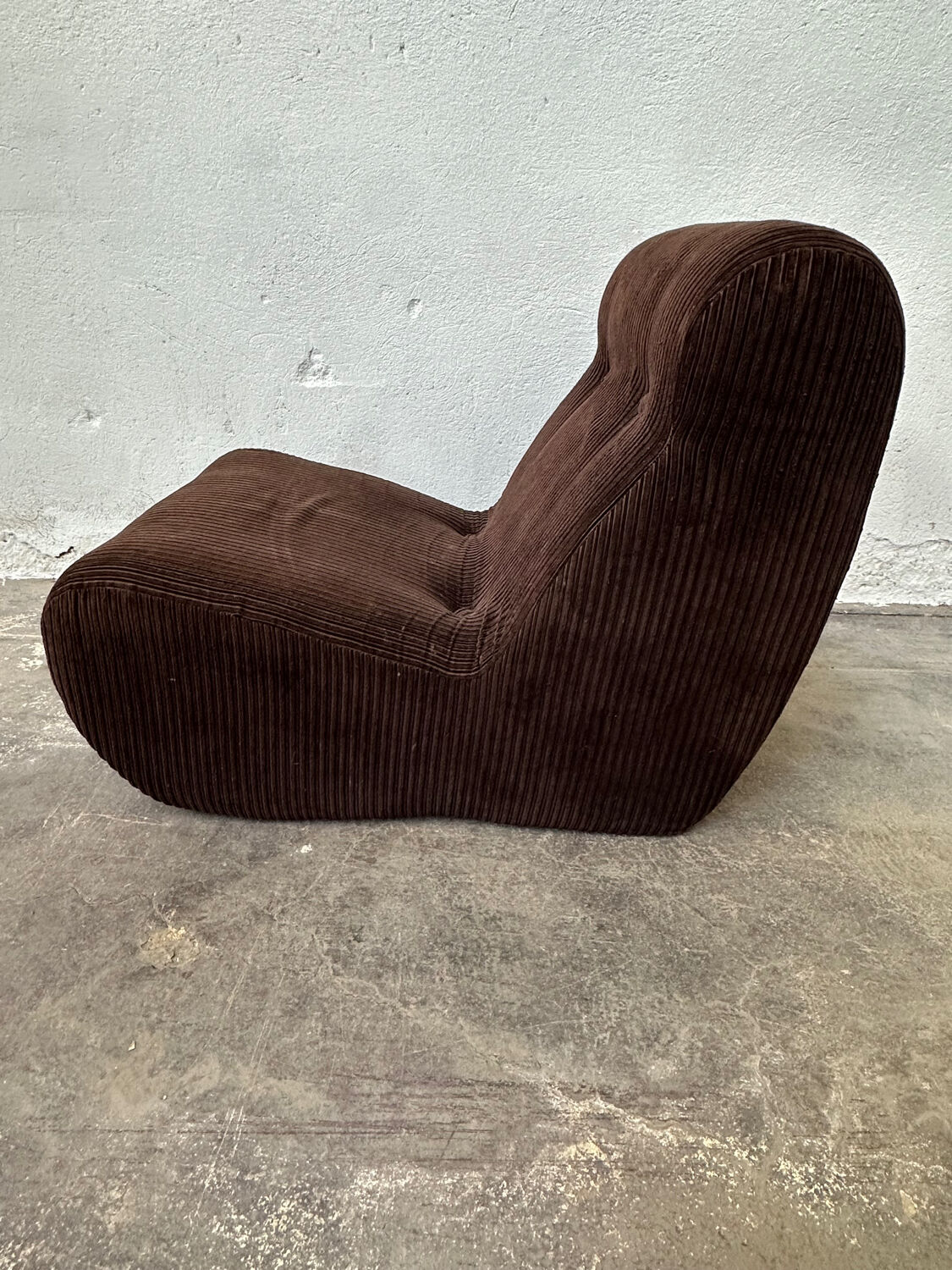 Pair of brown corduroy armchairs