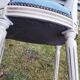 Chair Medallion velvet blue patina white Louis XVI