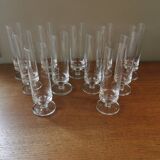 Set of 11 vintage crystal champagne flutes