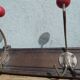 Vintage wood and metal coat rack