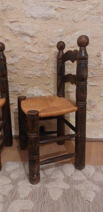 Brutalist chair pair in the style of Dudouyt.