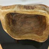 Panier en bois d'olivier brutaliste