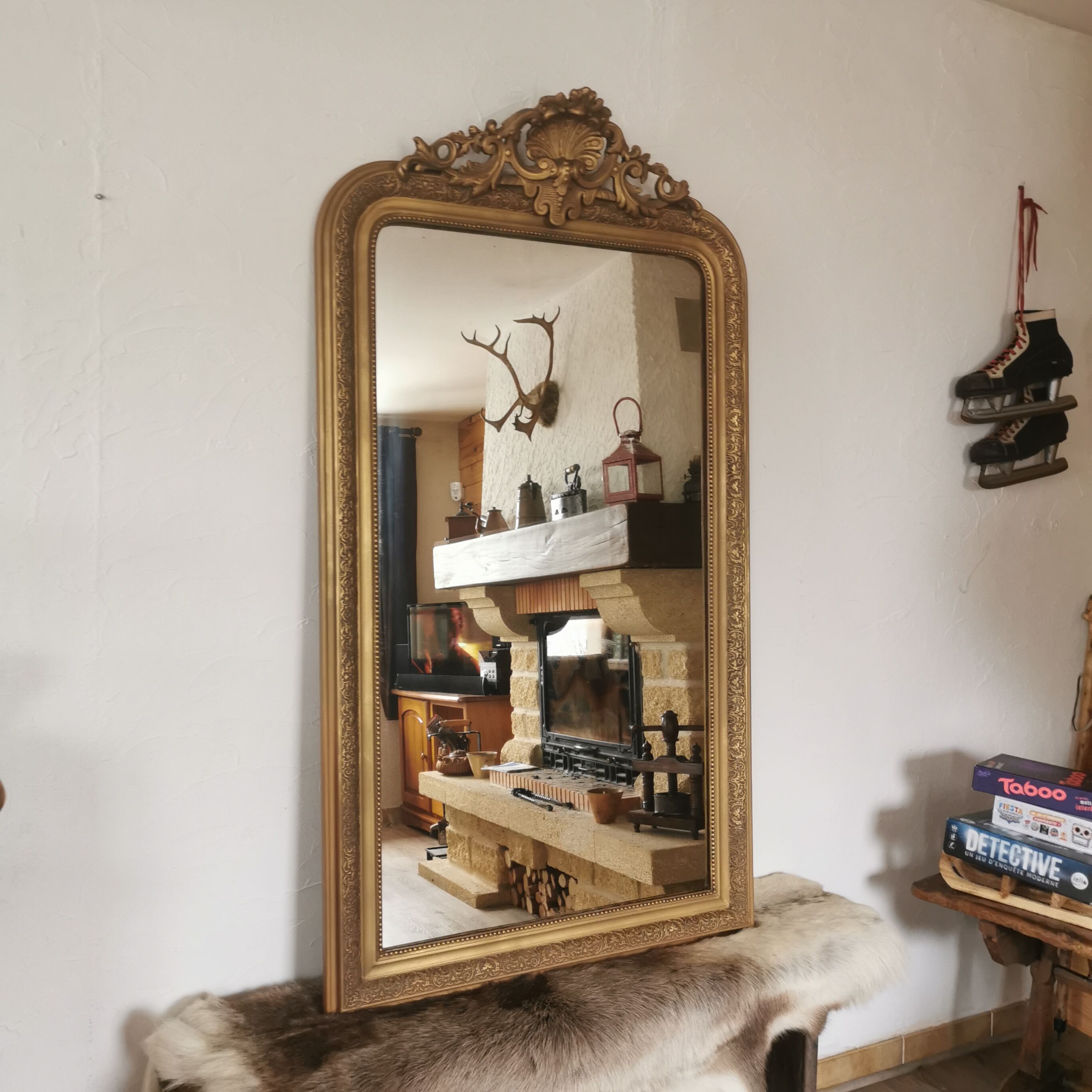 Louis Philippe mirror 151 x 84 cm pediment