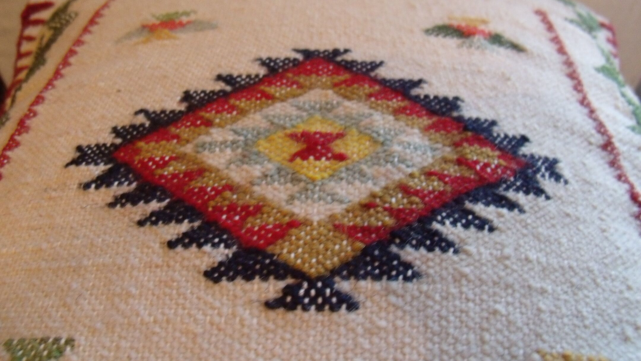Lot of 2 ethnic wool cushions