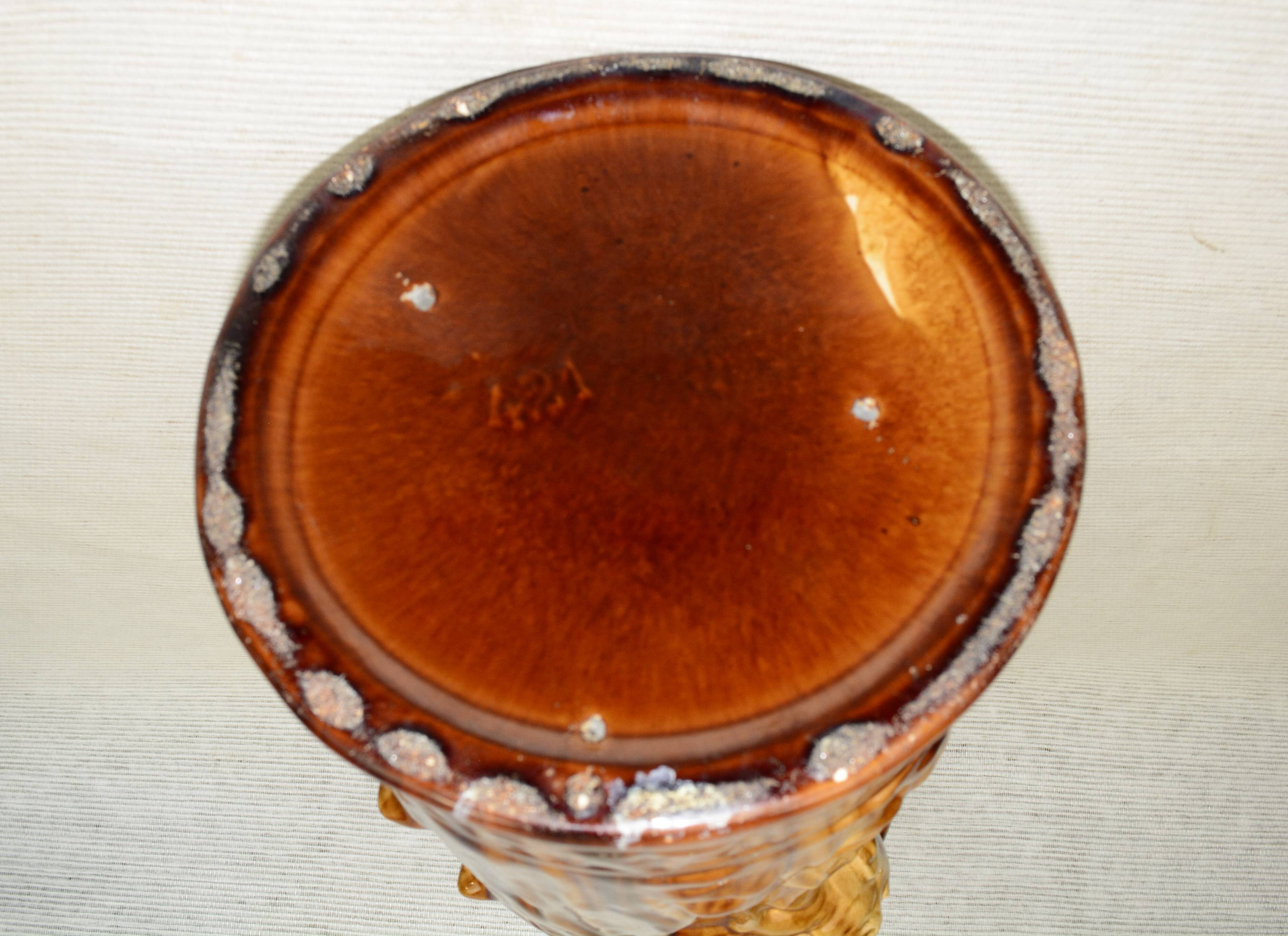 Art Nouveau slip ceramic umbrella stand