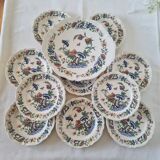 Roeun dessert plate set in French Sarreguemine porcelain