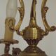 French Art Nouveau Bronze 3 Light Acanthus Detail Cage Candlestick 5476