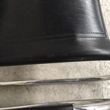 Set of 4 black leather chairs by Ludwig Mies Van Der Rohe