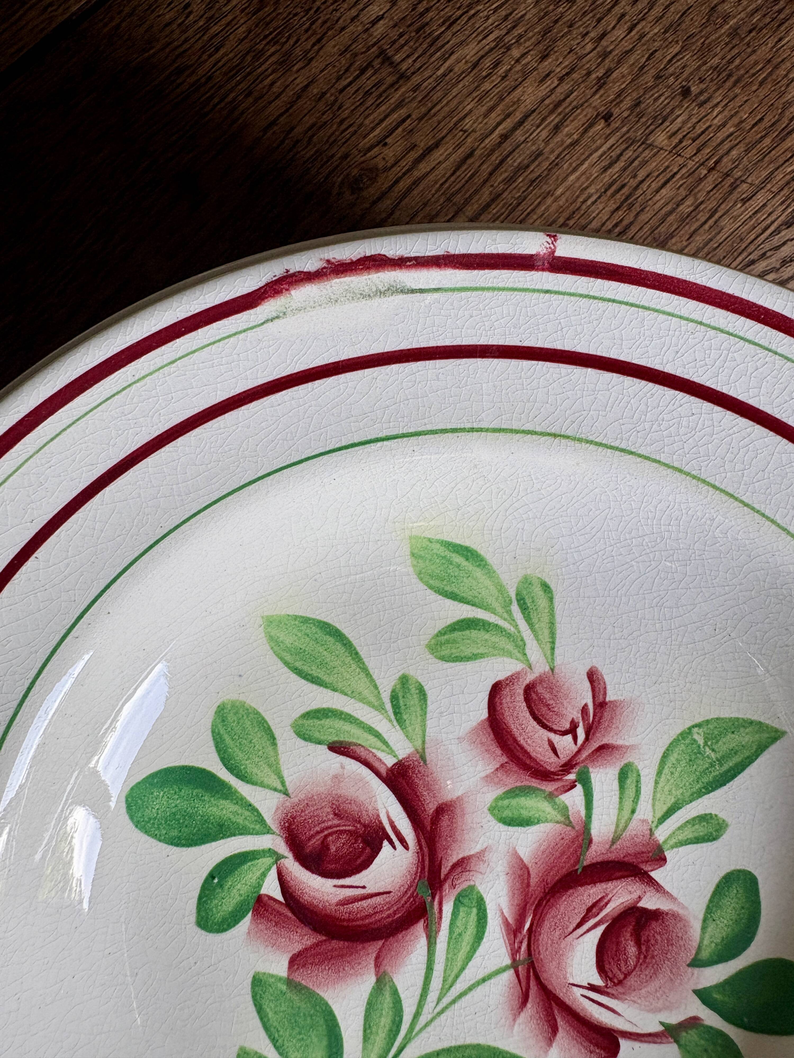 Set of 12 vintage soup plates - Les Roses -