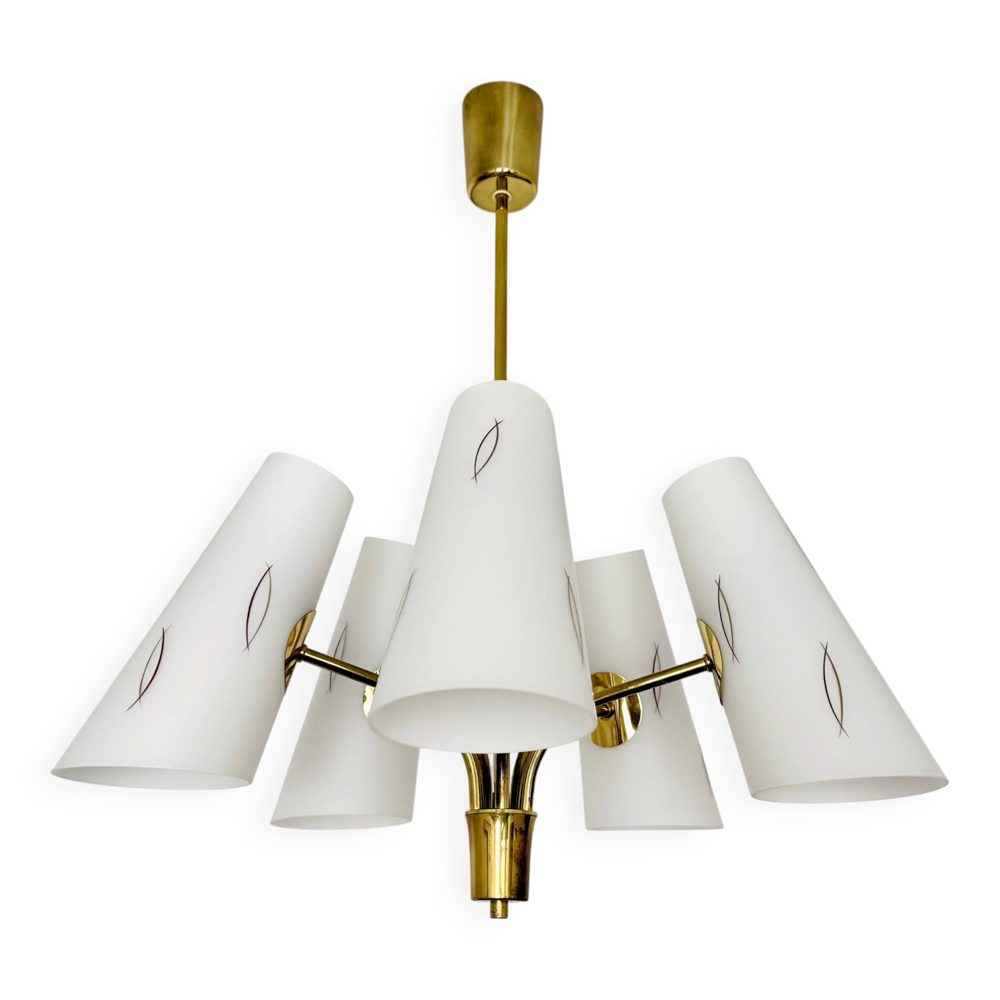 Austrian Brass Chandelier by Rupert Nikoll