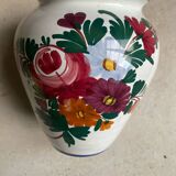 Antique Bulbous Vase in Earthenware Numbered – Hand-Painted Floral Decoration