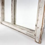 Vintage wooden window converted to a mirror
