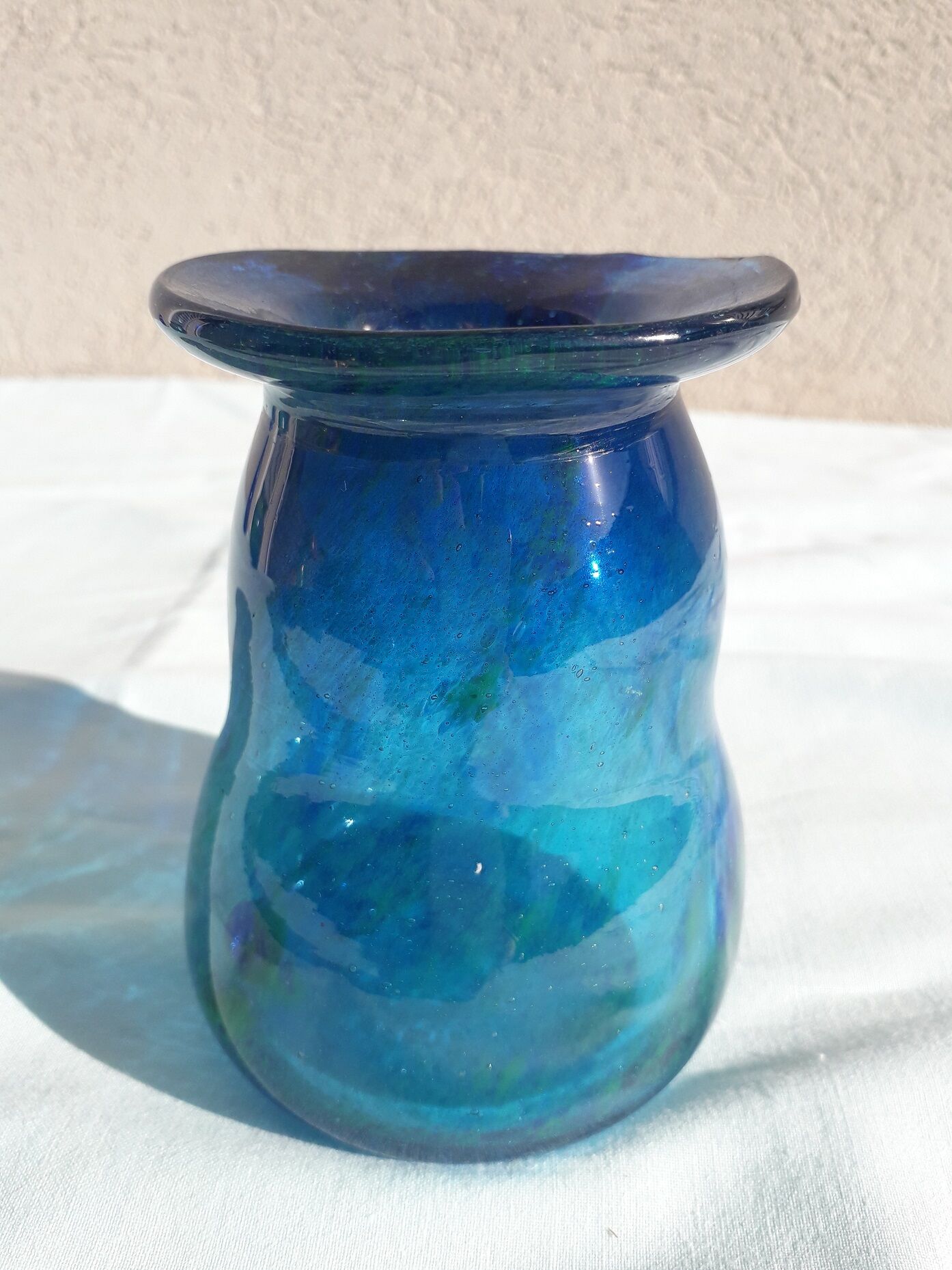Glass blue vase