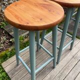 Pair of vintage wooden stools