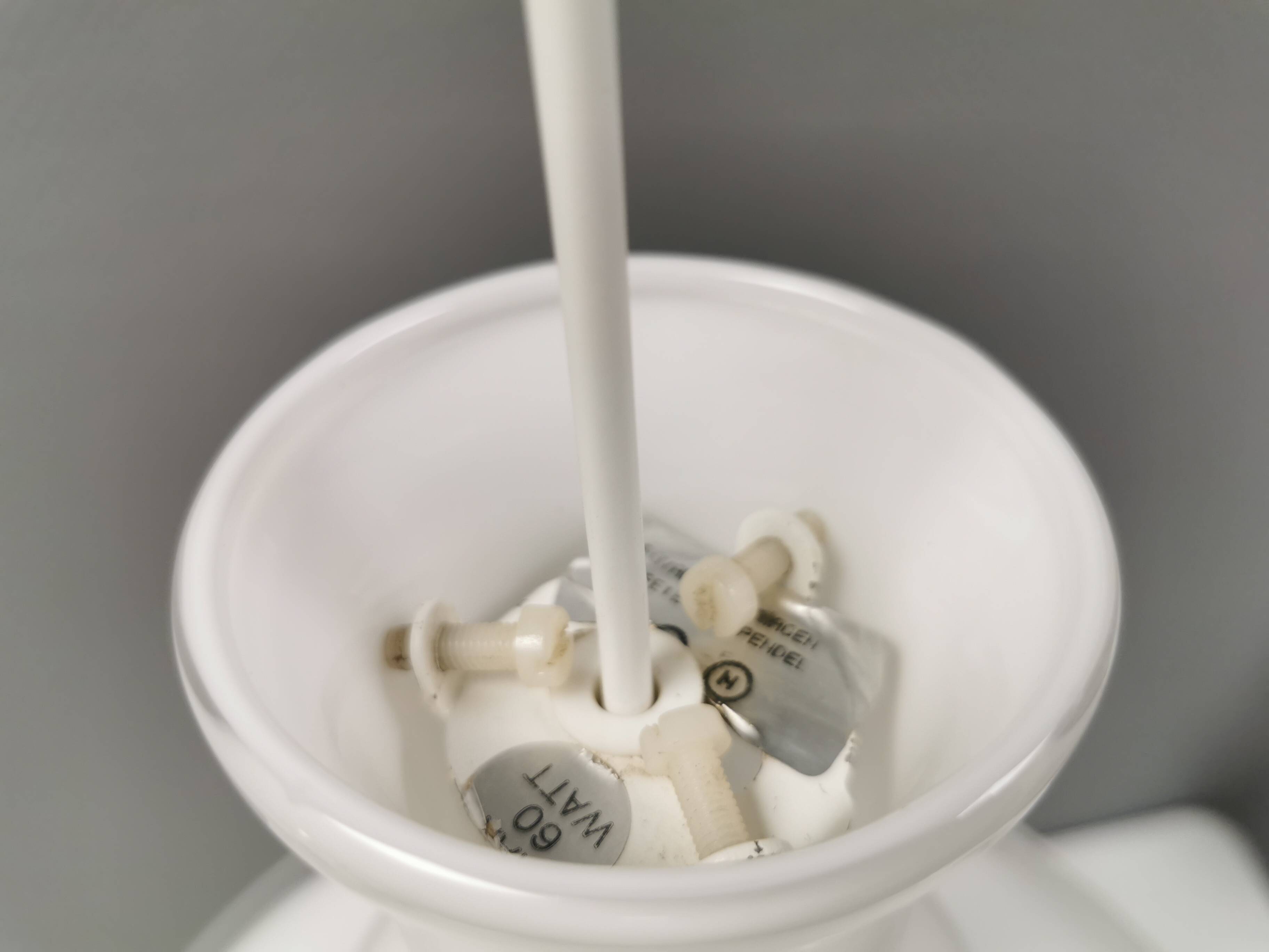 Lampe suspendue de Holmegaard pour Royal Copenhagen, modèle Etude 1978 Danemark.