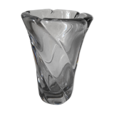 Vase Daum en cristal moulé ,années 60