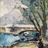 Old watercolor signed and dated 1932