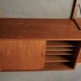Meuble mural en teck danois du milieu du siècle par Poul Cadovius pour Cado