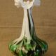 Murano scalloped colored glass decanter