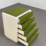 Beige Wood and Green Varnish Bedside Tables, Norway, 1960s, Set of 2