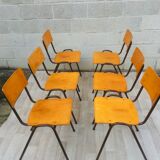 Set of 6 retro chairs in Vervoort wood