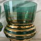 Paire de vases vert émeraude et doré , années 50-60