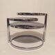 3-plate swivel coffee table in 1970s glass and chrome