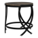 Round Industrial End Table with Storage Shelf & Adjustable Feet, Rustic Brown Top, Black Metal Frame