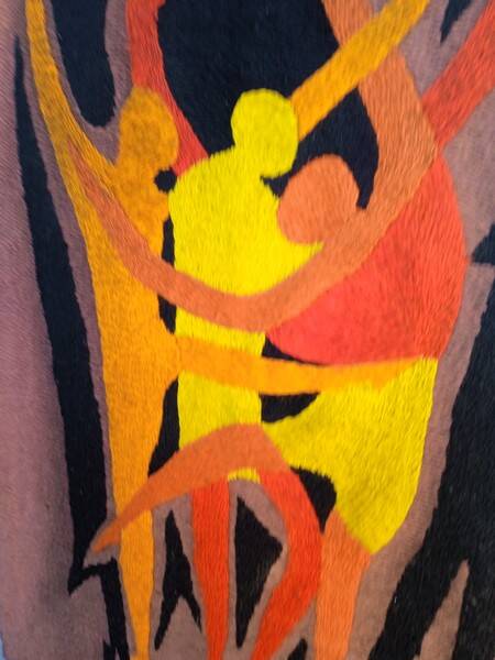 Vintage design canvas tapestry from the 70s